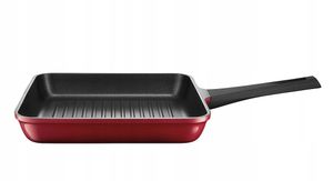 KADAX Grillpfanne "Massa", Steakpfanne, Pfanne, Bratpfanne mit Antihaftschicht, Griddle Pan, 29 cm, Rot