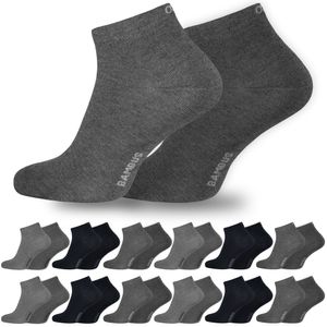 OCERA 12x Bambus Kurzschaft-Socken (Uni) für Damen und Herren in verschiedenen Farben - Grau-Mix 43/46