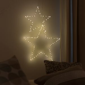 Stern 50 Micro LED warmweiß Drahtstern Weihnachtsstern Fensterbild outdoor 57 cm