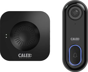 Calex Smart Video Türklingel mit Kamera, Zwei Wege Audio, 1080P HD Video, App Benachrichtigungen bei Klingeln und Bewegungsdetektion, Mit Gong, Schwarz