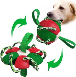 Haustier-Frisbee-Ball, perfektes Geschenk für kleine und mittelgroße Hunde [nicht für intensive Hunde geeignet] (rot und grün)