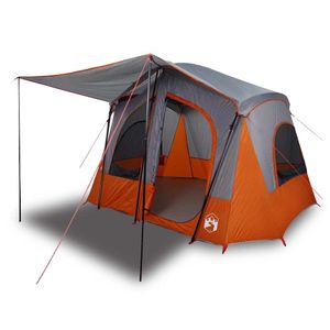 vidaXL Campingzelt 5 Personen Grau und Orange Wasserdicht