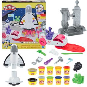 Play-Doh Raketen-Set mit Mondfahrzeug, 8 Weltraum-Accessoires und 10 Farben