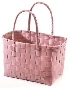 Kobolo torba na zakupy koszyk na zakupy pleciony plastikowy shopper - ROSE XXL - różowy