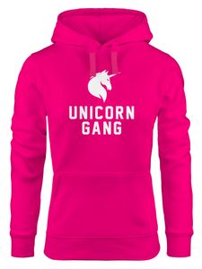 Unicorn Gang Kapuzen-Pullover Damen Einhorn Hoodie Moonworks® pink XL