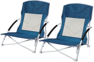 2x Strandstuhl Campingstuhl Stuhl Klappstuhl Faltstuhl klappbar Blau FD700