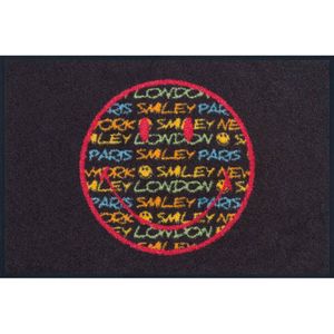Waschbare Fußmatte Smiley - Retro Lights - ca 50 x 75 cm Wash+Dry