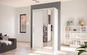 Moderní šatní skříň BRUNO 6 - šířka 100 cm, bílá Moderní šatní skříň BRUNO 6 - šířka 100 cm, bílá
