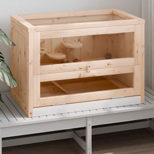 vidaXL Hamsterkäfig 60x35,5x42 cm Massivholz Tanne