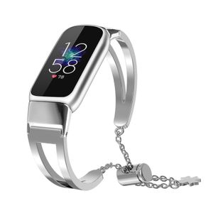 Ersatz, Metall, Uhrenarmband, Armbanduhr, Armband in Silber für Fitbit Luxe Smartwatch
