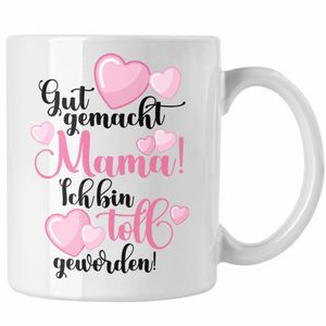 Trendation - Mutter Mama Tasse Geschenk von Tochter zum Geburtstag Weihnachten Kaffeetasse Lustig Geschenke Muttertag Muttertagsgeschenk (Weiß)