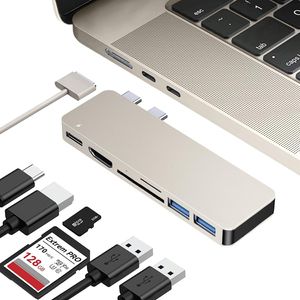 iMounts MacBook Air USB-C Hub - HDMI, USB3.0, SD-Leser, M2/M3 - Laden und Datenübertragung - Polarstern/Starlight