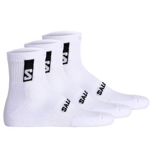 Salomon Unisex Quartersocken, 3er Pack - EVERYDAY ANKLE, Frottee, Stütz-Zone, Logo Weiß 42-44