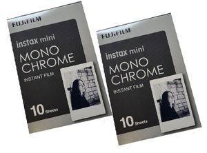 2x 1A PHOTO PORST Fuji Instax Mini Monochrome SW-Sofortbildfilm 10 Aufnahmen