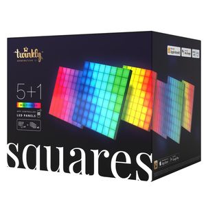 Twinkly Squares LED-Panels 6 Quadrate 64 RGB Pixels BT+WiFi schwarz