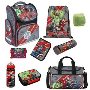 Jungen Schulranzen 1. Klasse AVENGERS Schulranzen 9-teiliges Set mit Sporttasche