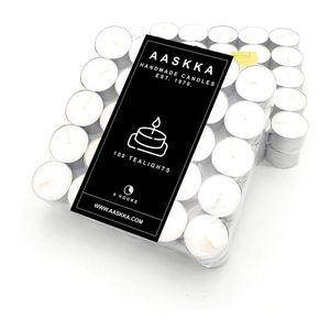 AASKKA 100x Stück Teelichter Großpackung mit 4 Stunden Brenndauer - Langzeit Teelicht Kerzen in AluCup - Teelichtkerzen Set, Tealight langanhaltend