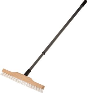 SIDCO Schrubber Holz mit Stiel Bodenschrubber breit 29 cm Teleskopstiel Bodenbürste