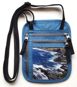 everest1953 Brustbeutel PUMORI RFID Blocker Reisepasshülle Tasche Brusttasche wasserabweisend blau Outdoor