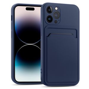 Handyhülle für iPhone 14 Pro Max Hülle Silikon Case Schutzhülle mit Kartenfach Slim Cover, Blau