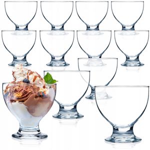 KADAX Eisbecher Glas Set, Eisschalen, Dessertgläser mit Fuß, Eisgläser, Dessertschalen für Eiscreme, Desserts, Obst, Vorspeise, Cocktails, Dessertgläser, Eiscremegläser (12, 450 ml)