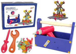 Bausteine-Set im Werkzeugkasten + Akkuschrauber DIY TOOLBOX