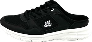 Nowaland Damen Herren Pantoletten Sandalette Slipper Sabots Sneaker ,Schwarz,46