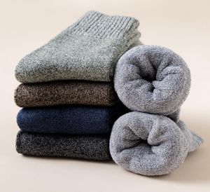 5 Paar Thermo-Wollsocken für Herren, warme und bequeme dicke Socken für den Winter, verschiedene Farben