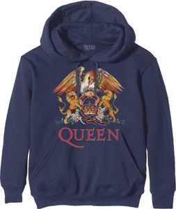 Queen - "Classic" mikina s kapucňou pre mužov/dámy Uni RO1956 (S) (Navy Blue)