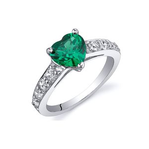 Ring mit herzförmigen Smaragd in 925-Sterling-Silber 1 cts  8 - APT 5002 P Blue Pearls
