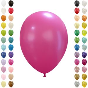 Luftballons ca. 27 cm Naturlatex Ballons, 100 Stück, Standard Fuchsia