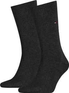 Tommy Hilfiger skarpety męskie 2-pack - pończochy 371111 w kolorze czarno-szarym, kolor:szary, materiał:43-46