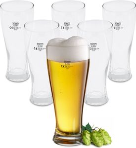 Bierglas 0,25 L aus Klarglas - 6er Set - Weizenbier Glas 250 ml spülmaschinenfest - Pilsglas Bierkelch Bierkrug Trinkglas für Pilsner Bier Weißbier Bierglas 0,25 L aus Klarglas - 6er Set - Weizenbier Glas 250 ml spülmaschinenfest - Pilsglas Bierkelch Bierkrug Trinkglas für Pilsner Bier Weißbier