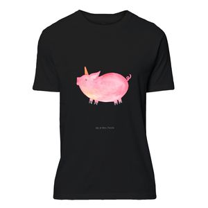 Mr. & Mrs. Panda Größe XXL T-Shirt Unisex Einhorn Schweinhorn - Schwarz - Geschenk, Einhörner, Pegasus, Unicorn, Bauer, Pig