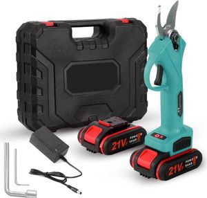 Astscheren Professionelle Akku Astschere 21V 800W Schnurlose Elektrische Gartenschere, 0-30mm Akku Astschere, mit 2 Stück 2000 Mah Batterien Wiederaufladbare Lithium Astschere - Blau