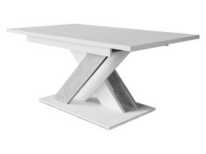MIRJAN24 Esstisch Bronx, Stilvoll Ausziehbar Esszimmertisch, Design Tisch, Esszimmer (Farbe: Weiß / Beton)