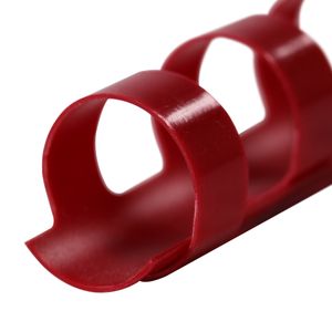 Plastikbinderücken, ROT, 14 mm, 21 Ringe, 100 Stück, für ca. 100 Blatt – Plastikringbindung, Spiralbindung, Ringbindung