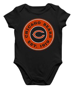 Chicago Bears - American Football NFL Super Bowl Kurzarm Baby-Body, Schwarz, 6/12, Vorne