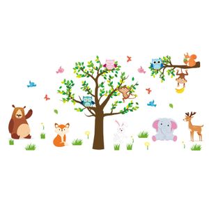 Wandaufkleber Tiere Wald Baum Wandaufkleber Elefant Fuchs Hirsch Wanddekoration Baby Kinderzimmer Kinderzimmer