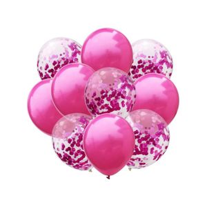 Oblique Unique Konfetti Luftballon Set 10 Stk. Hochzeit JGA Geburtstag Baby Shower Party Deko pink