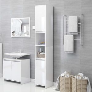 vidaXL Koupelnová skříňka vysoký lesk bílá 30x30x183,5 cm Dřevěný materiál