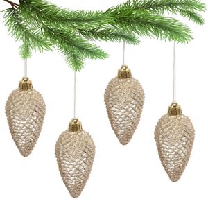 Goldzapfen für Weihnachtsbaum, Christbaumkugeln 4 Stück x 1 Pack