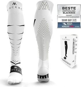 BLACKROX Kompressionsstrümpfe Sport VIPEROX Kompressionssocken Vergleichssieger Sportkompressionsstrumpf Laufstrümpfe Damen & Herren, weiss, Gr. L-XL