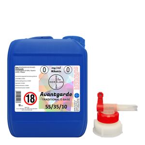E-Base Avantgarde - 55/35/10 BunkerBase 10 Liter Kanister – Großgebinde zum Vorteilspreis inkl. 1 x AGH HERRLAN-Qualität