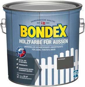 Bondex Holzfarbe für Aussen anthrazit 2,5L Deckfarbe Wetterschutzfarbe