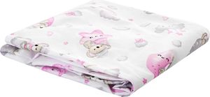 Prestieradlo na matrac do detskej postieľky 100% bavlna hypoalergénne 140x70 cm pre hrúbku 6 cm Biele so zvieratkami