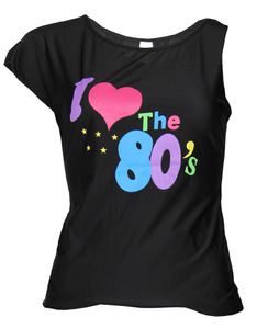 80er Jahre Neon Shirt für Damen, Größe:XXL