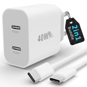 MagSafe Ladegerät für iPhone 15 Pro Max Plus | Ladepad USB C Schellladegerät 20w Power Adapter & 1m USB C Kabel: 40w Dual Charger + USB-C Kabel