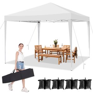 Faltpavillon 3x3m Pop Up Pavillion Gartenzelt Gartenpavillon Partyzelt UV-Schutz 50+ Wasserdicht, inkl .Tasche, 4 Sandsack