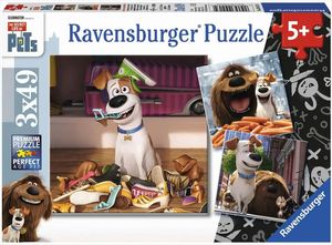 Ravensburger® Puzzle - Pets Spaß allein zu Hause, 3x49 Teile